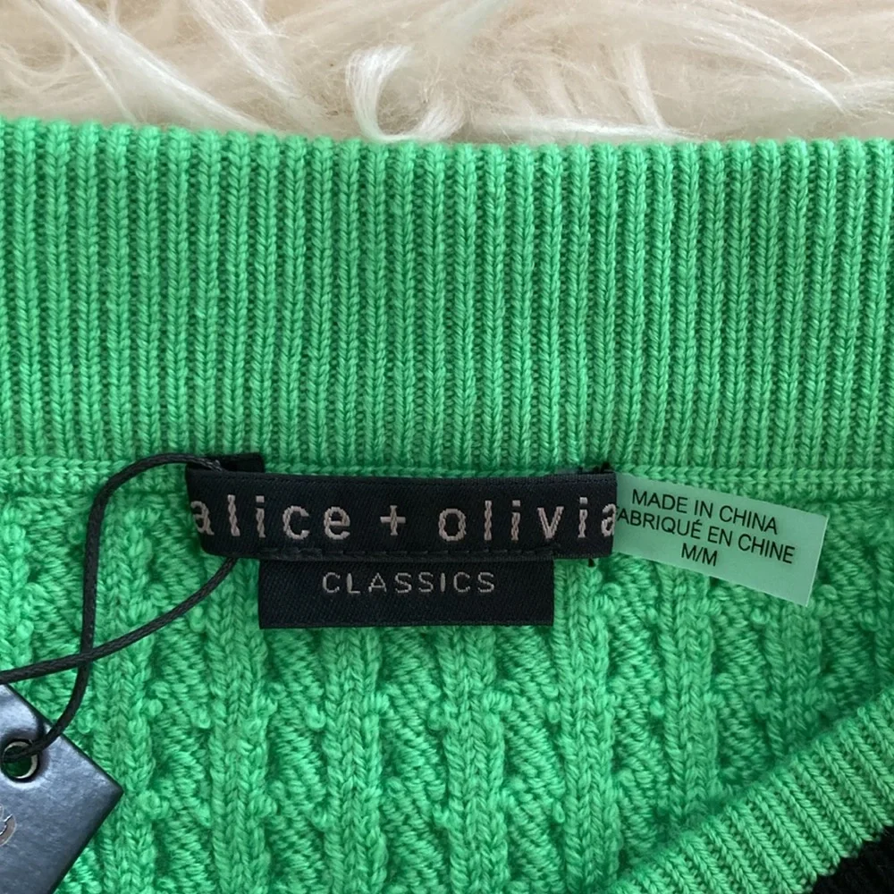 Alice + Olivia Ingrid Wool-Blend Cable Knit Skirt - Picture 2 of 15